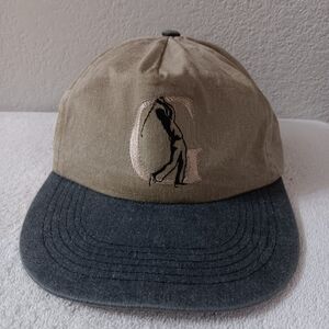 Golf Embroidered Tan and Gray Cap